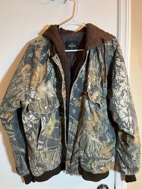 RedHead Men's Camouflage Hooded Field Jacket - Brown & Green